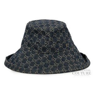 Blue Denim Wide Brim Bucket Hat | L | 58cm