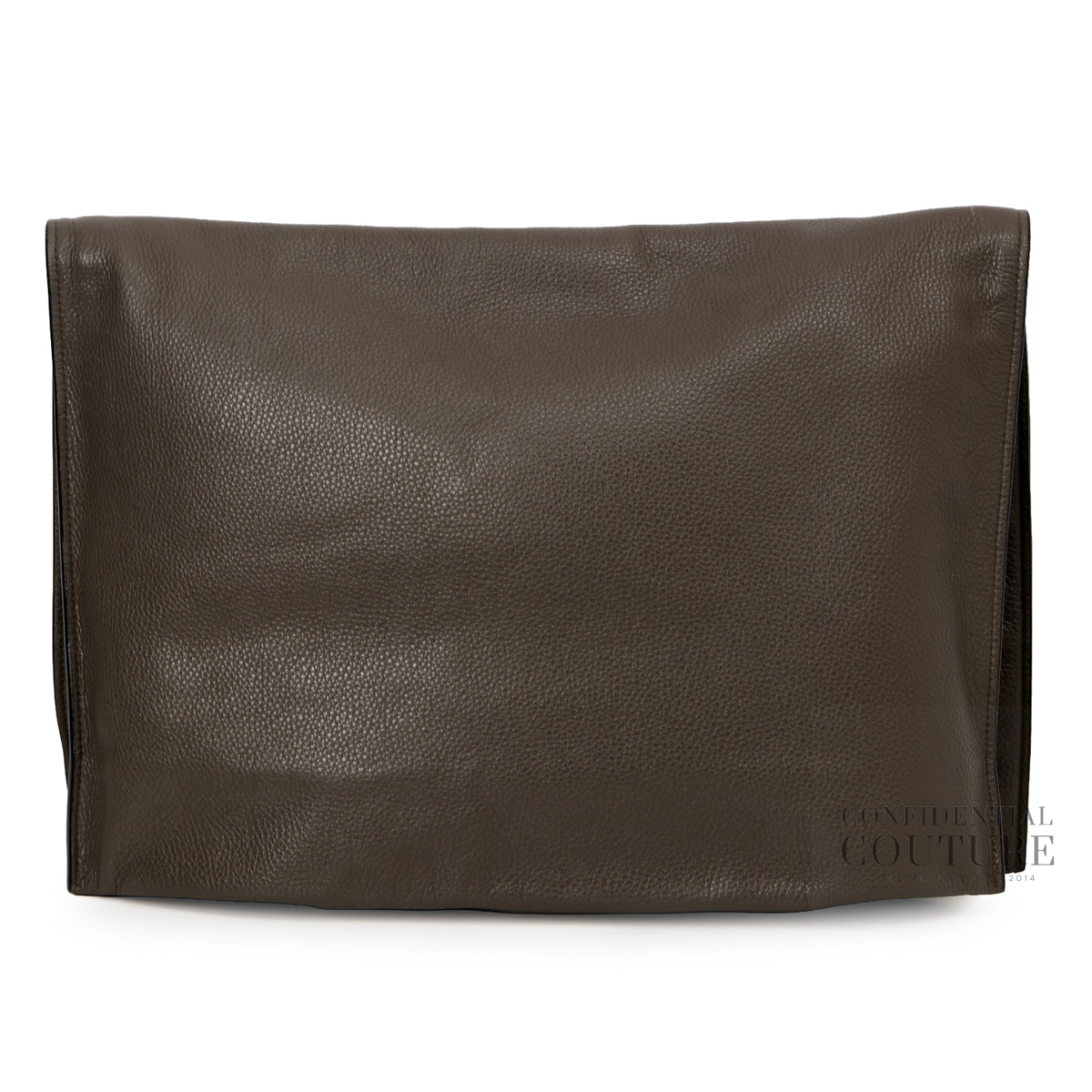 Authentic Pre-Loved — Grey Grained Leather Flat Alix Bag — Back View