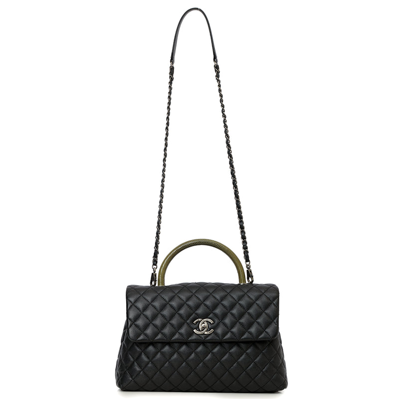 Timeless Coco Top Handle Cavair Leather Handbag