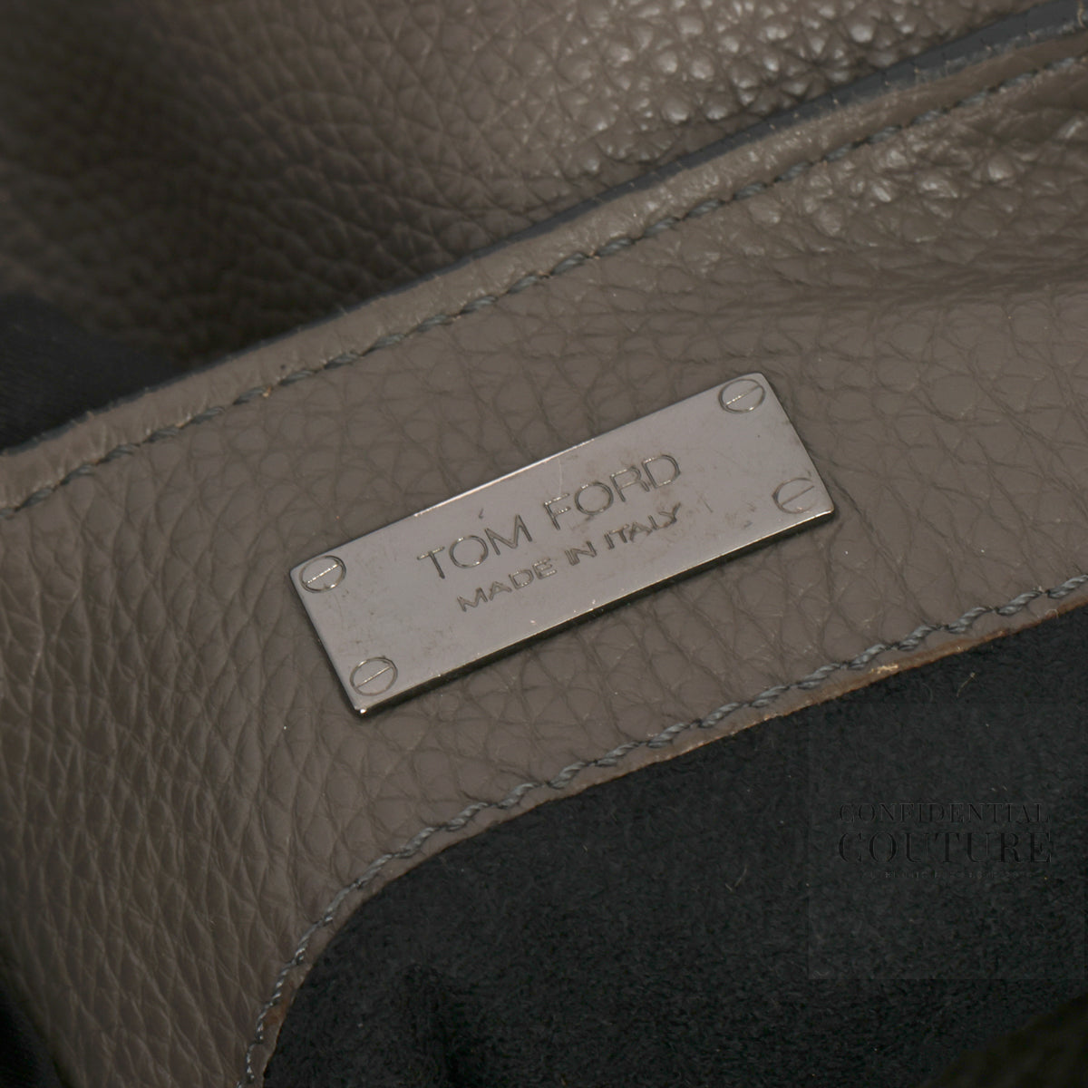 Authentic Pre-Loved — Grey Grained Leather Flat Alix Bag — View 6