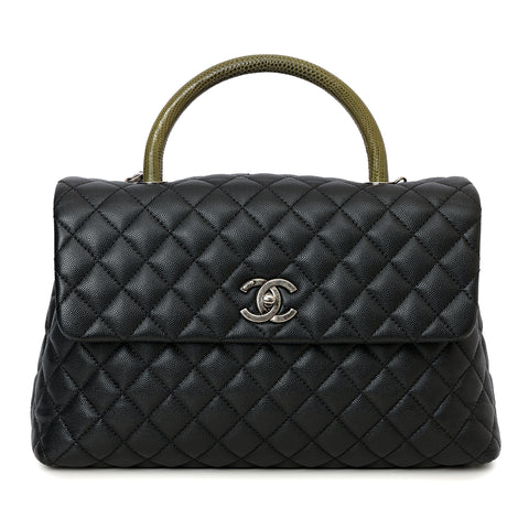 Timeless Coco Top Handle Cavair Leather Handbag