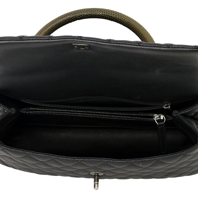 Timeless Coco Top Handle Cavair Leather Handbag