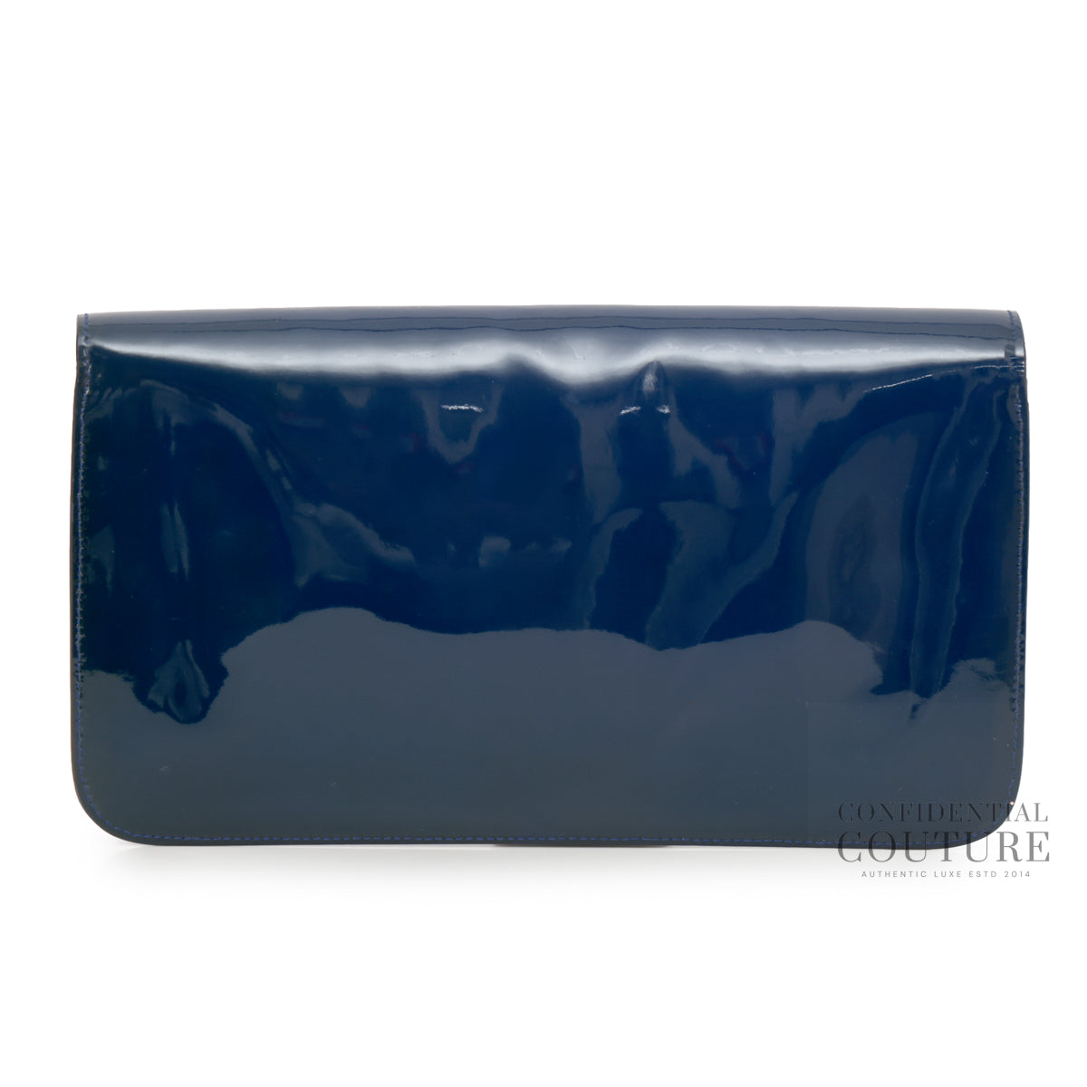 Blue Patent Leather Bright Bit Clutch Bag
