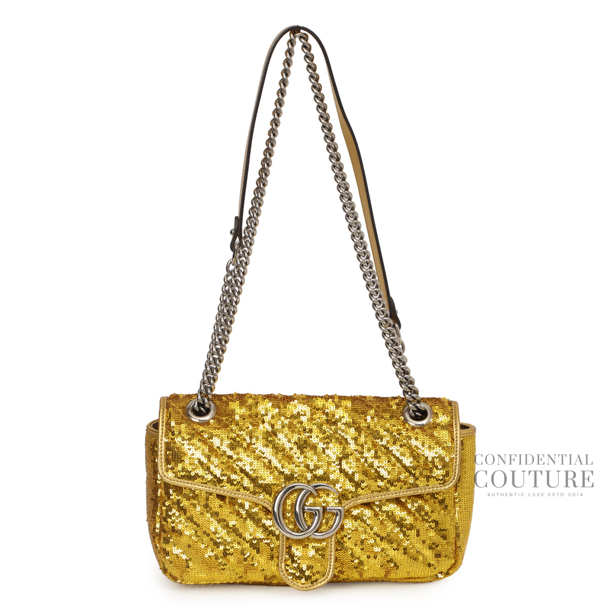 Gold Sequin Marmont Small Shoulder Bag