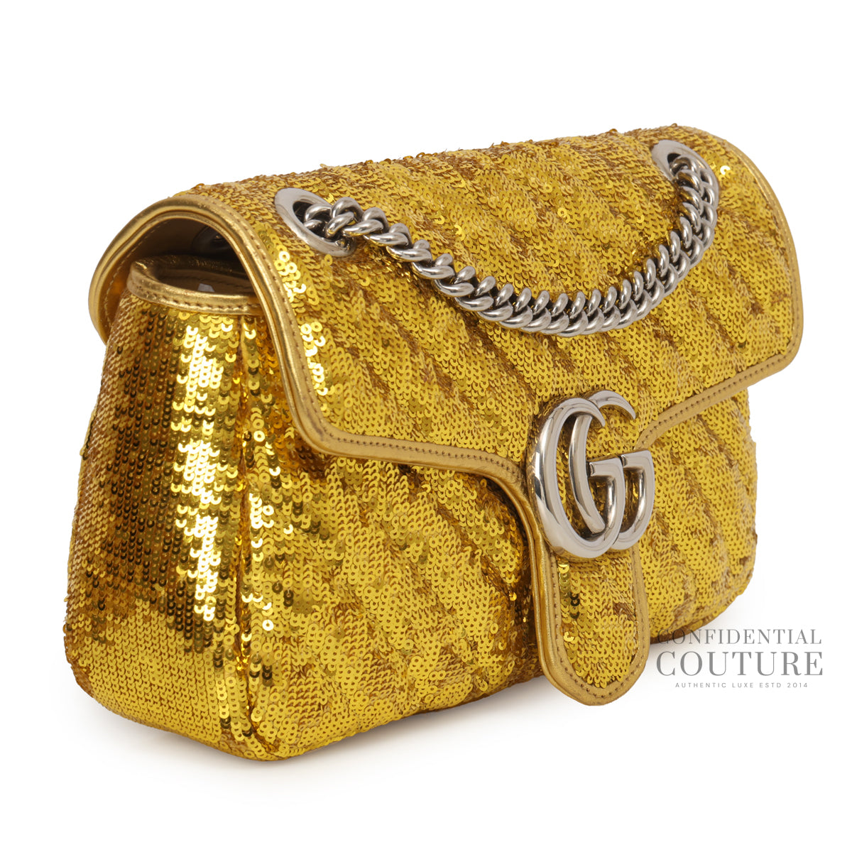 Gold Sequin Marmont Small Shoulder Bag