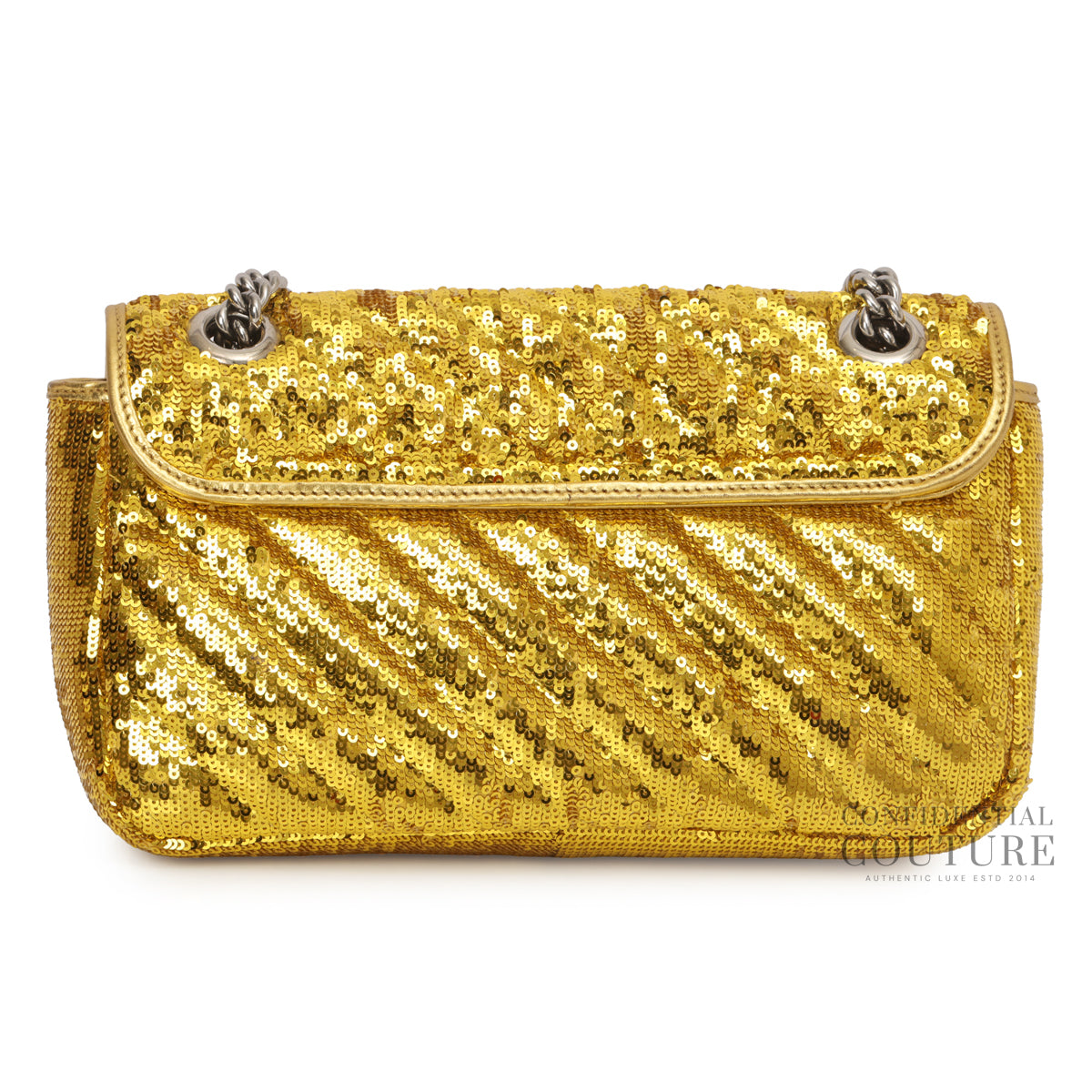 Gold Sequin Marmont Small Shoulder Bag
