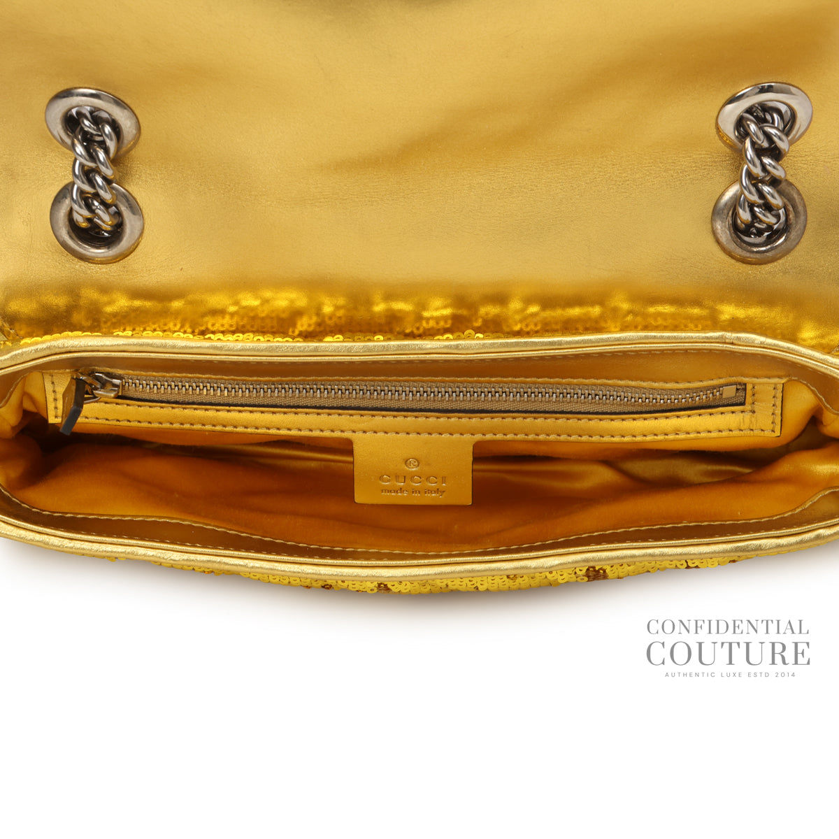 Gold Sequin Marmont Small Shoulder Bag