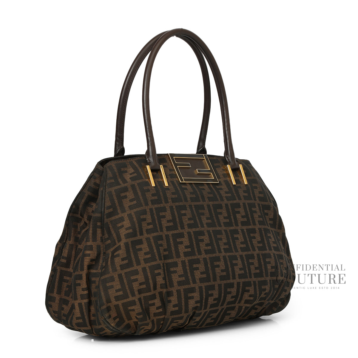 Tobacco Zucca Print Canvas Mia Large Tote Bag