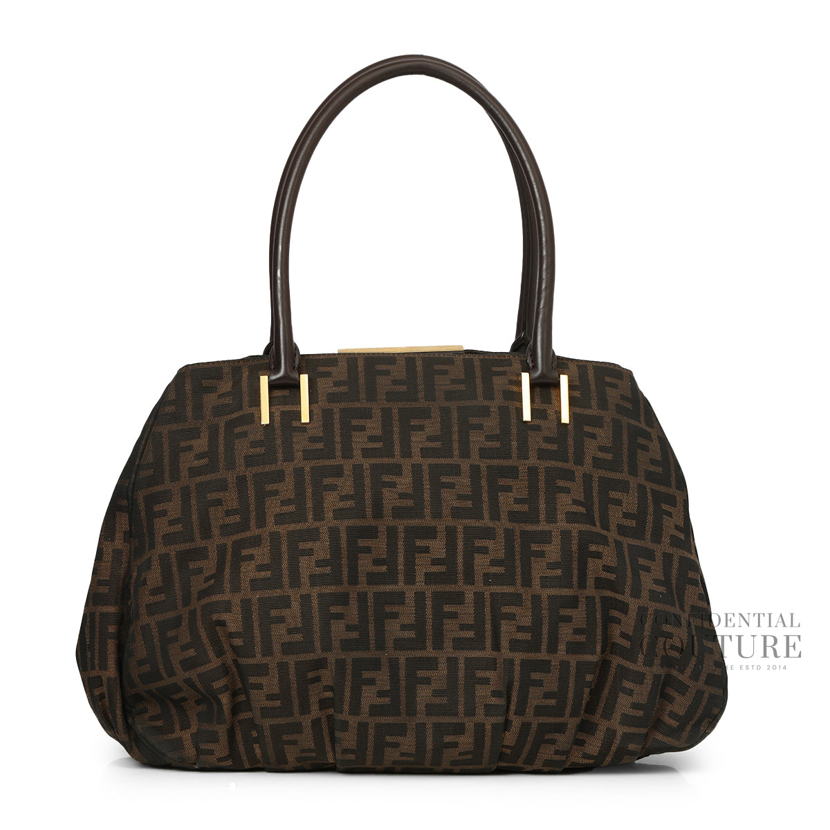 Tobacco Zucca Print Canvas Mia Large Tote Bag