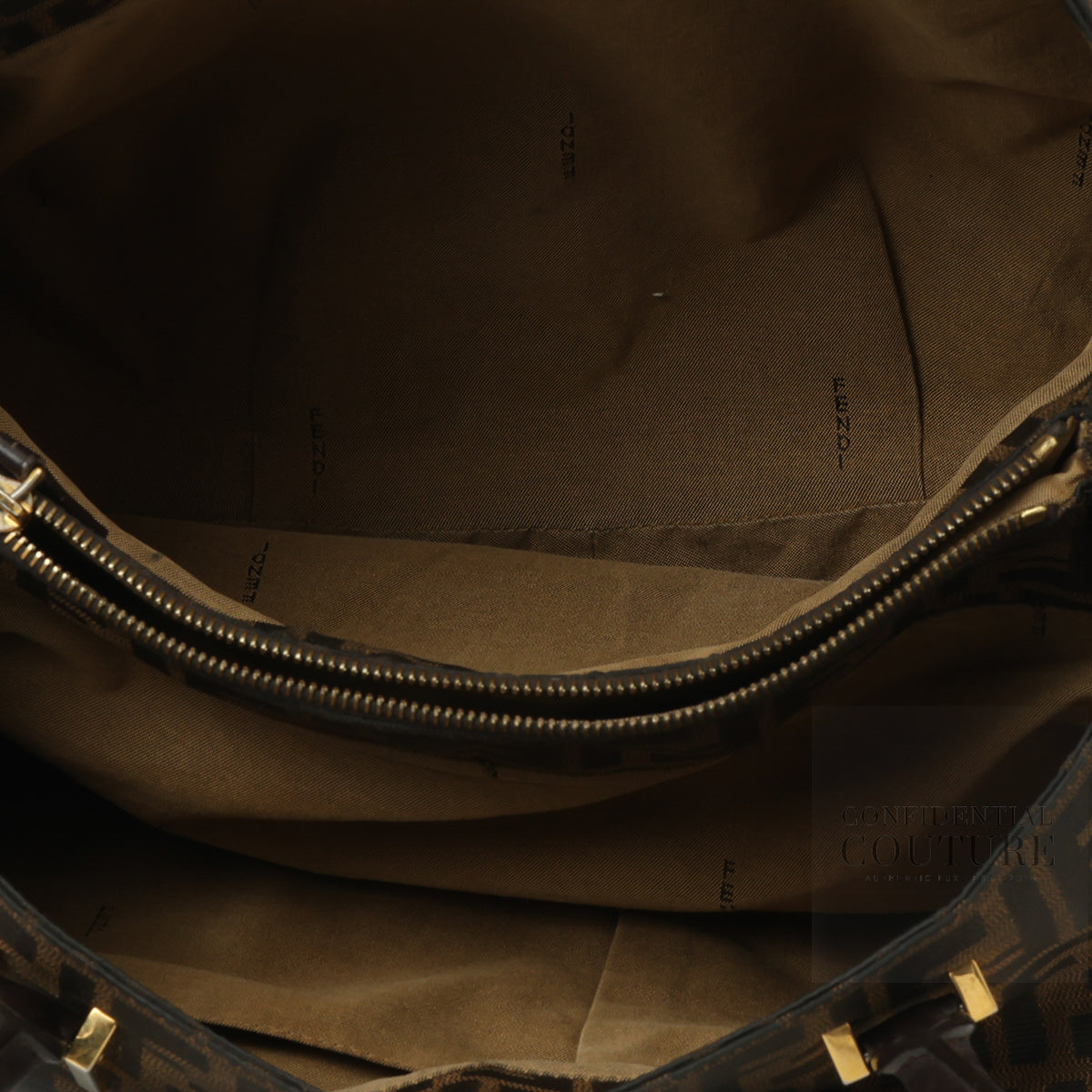 Tobacco Zucca Print Canvas Mia Large Tote Bag