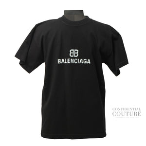 Black Cotton BB Pixel Logo T-Shirt- S