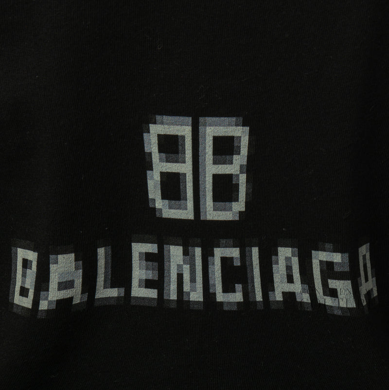 Black Cotton BB Pixel Logo T-Shirt- S