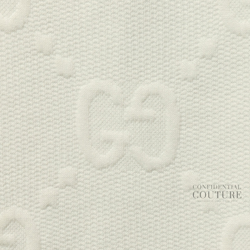 White GG Jacquard Jersey Dress | M