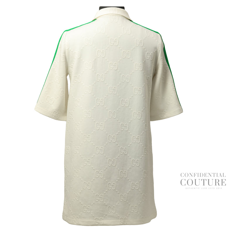 White GG Jacquard Jersey Dress | M