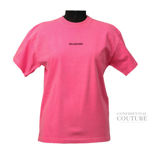 Pink Logo Cotton T-shirt | S
