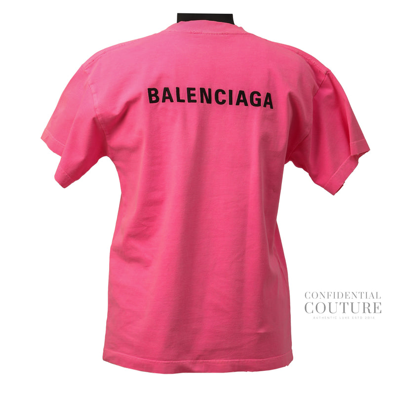 Pink Logo Cotton T-shirt | S