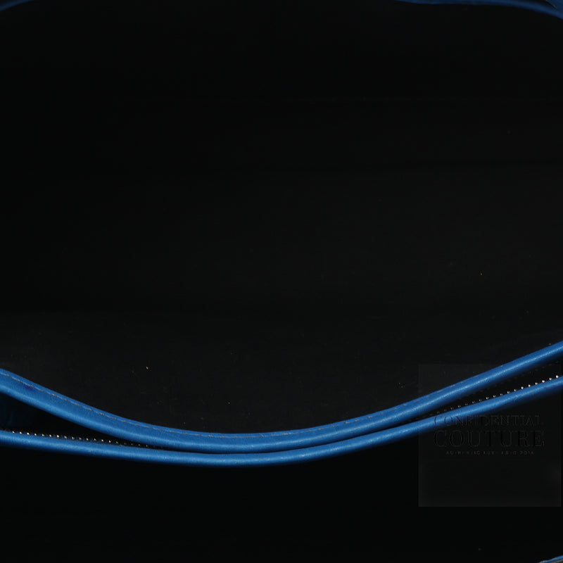 Tods mocassino blue leather tote bag sale