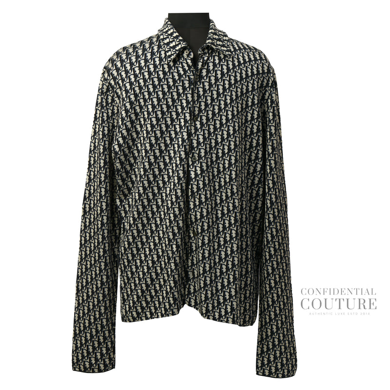 Homme Black/White Oblique Knitted Oversize Shirt | XL