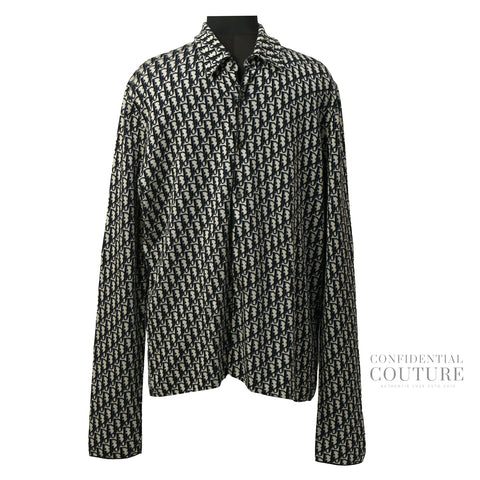 Homme Black/White Oblique Knitted Oversize Shirt | XL