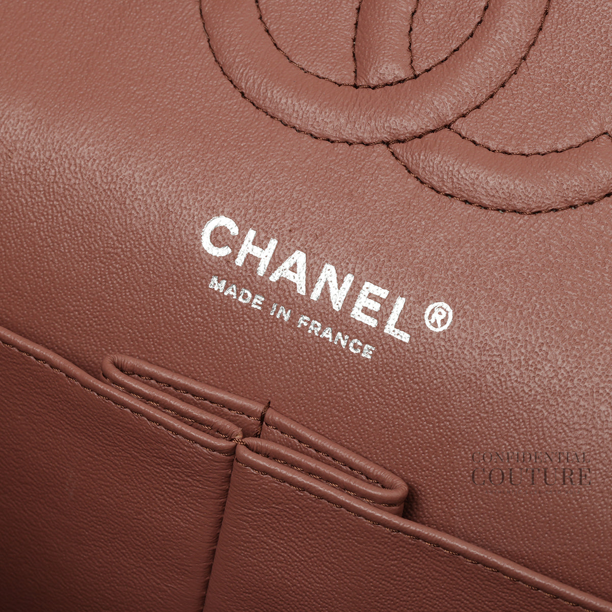 Metallic Browm Patent Leather Medium Double Flap Bag