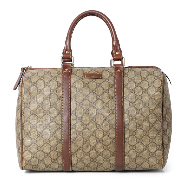 Gucci Beige/Brown GG Coated Canvas Medium Joy Boston Bag