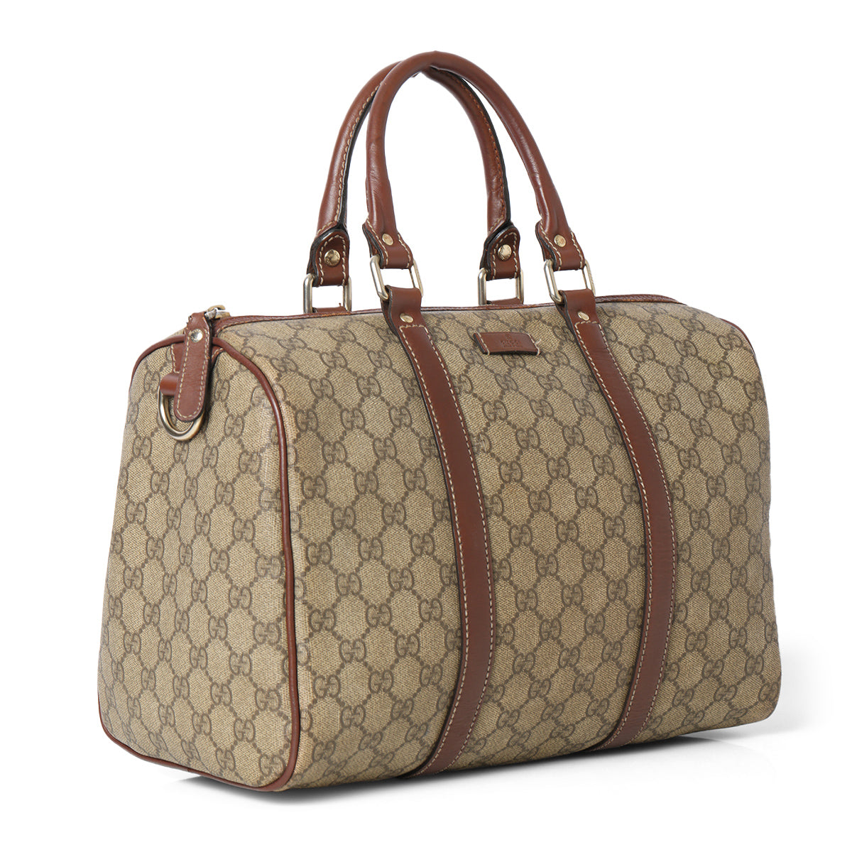 Beige/Brown GG Coated Canvas Medium Joy Boston Bag