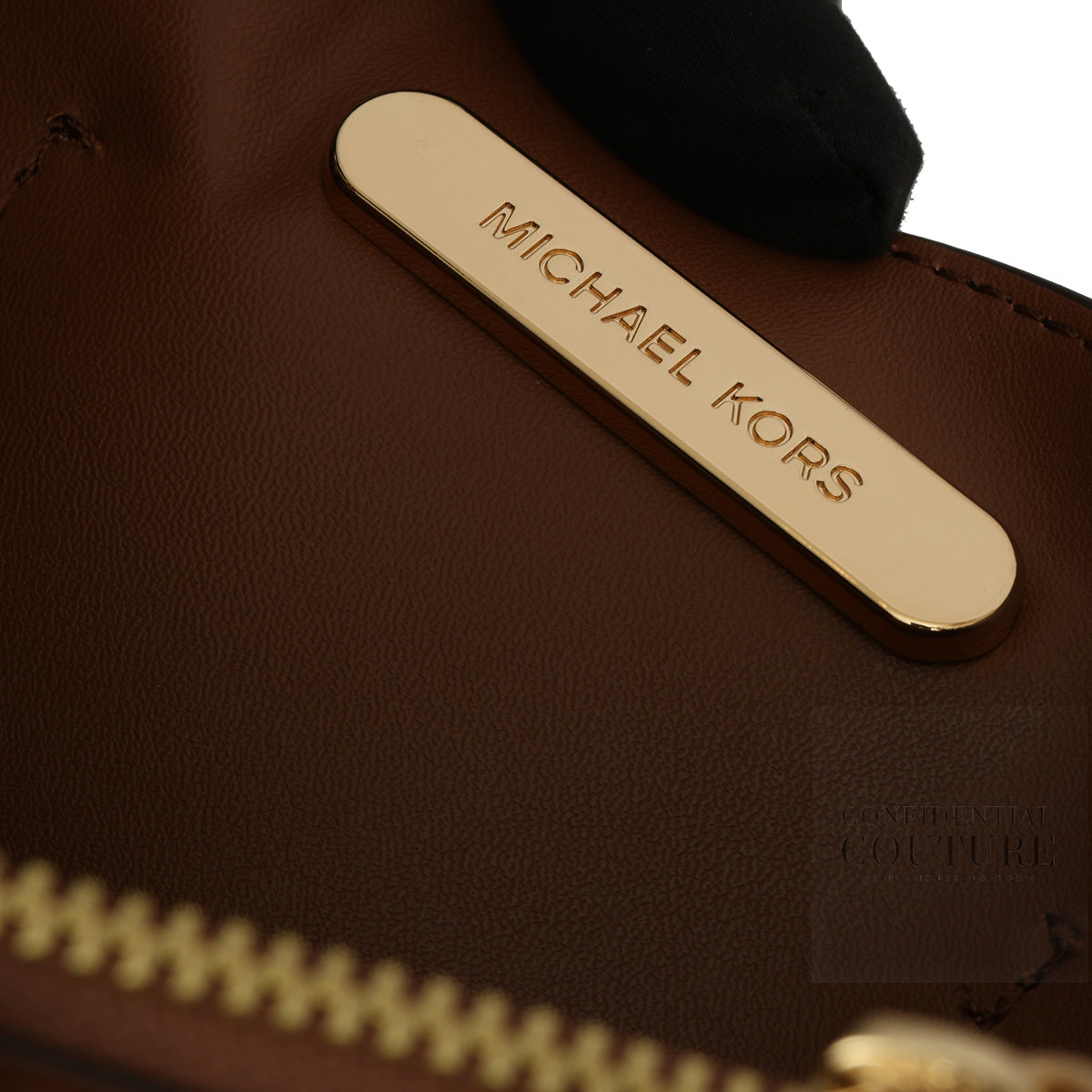 Michael Kors Brown Monogram Maple Small Satchel with Detachable Strap