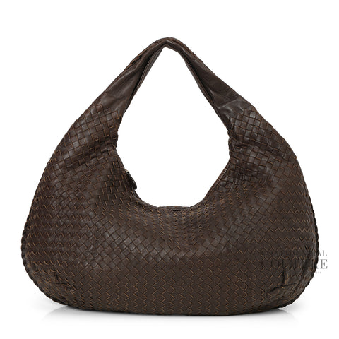 Brown Intreciatto Large hobo Bag