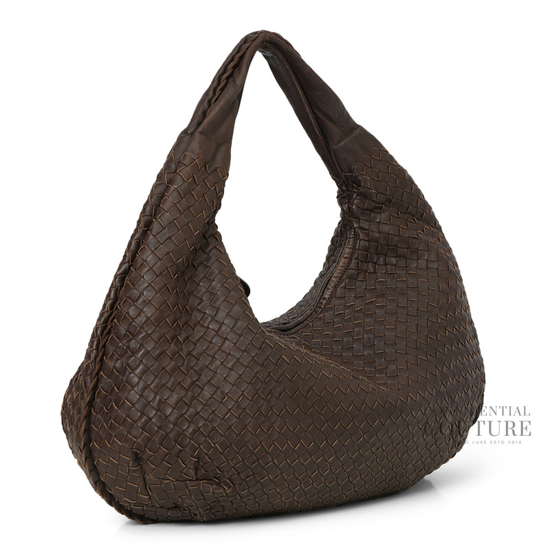 Brown Intreciatto Large hobo Bag