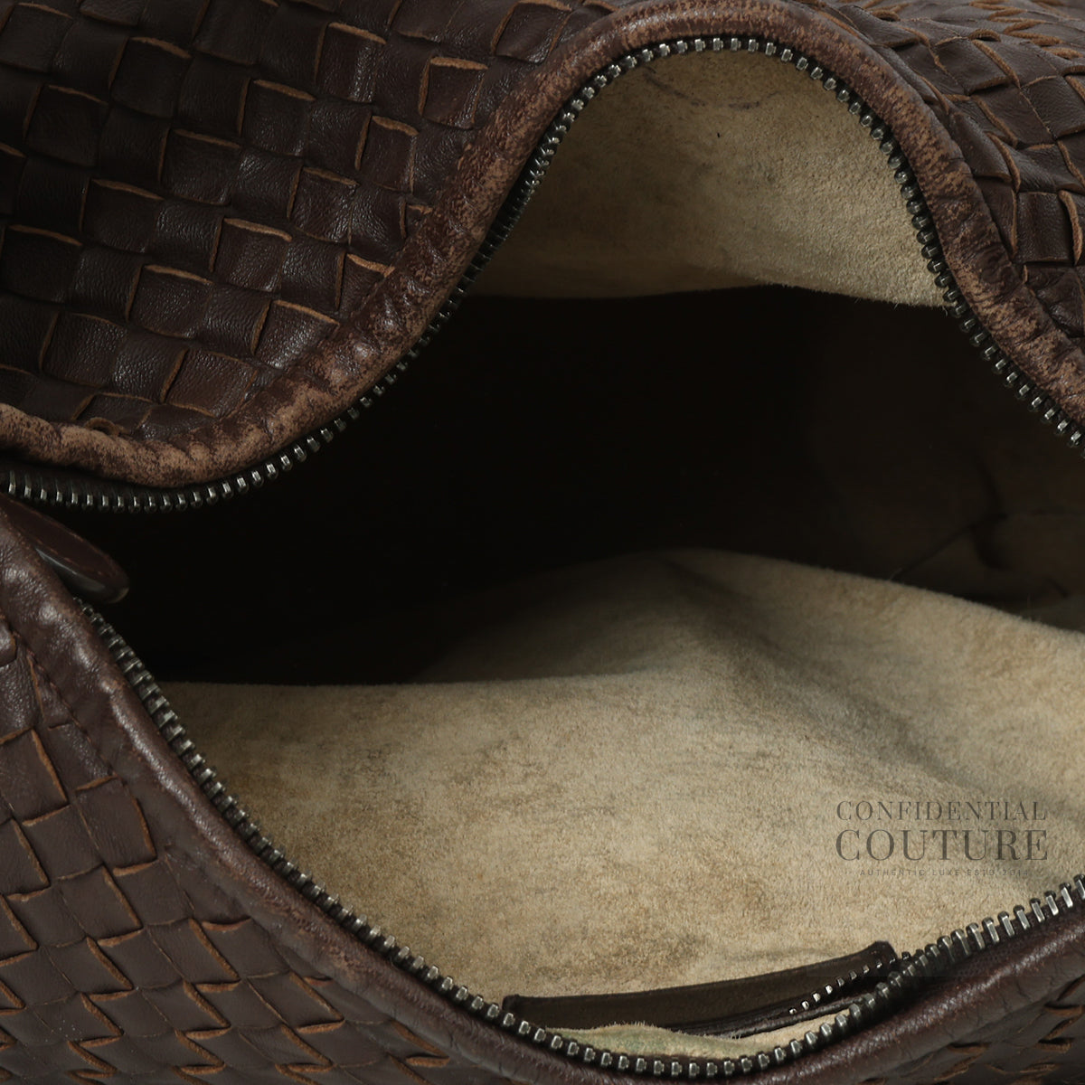 Brown Intreciatto Large hobo Bag