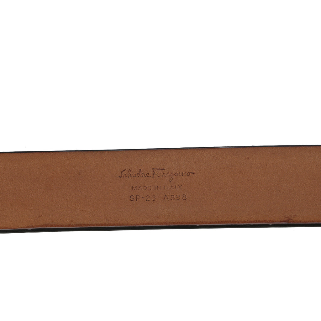Shop Pre-Loved Salvatore Ferragamo Brown Leather Belt with Gold