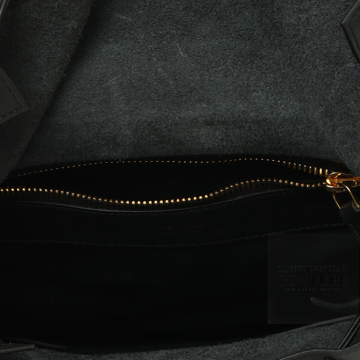 Black Croc-Embossed Hollywood Bucket Bag