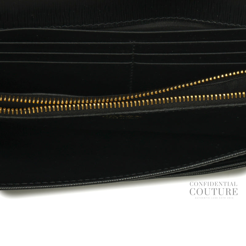 Black Move Leather Wallet on Chain Clutch Bag
