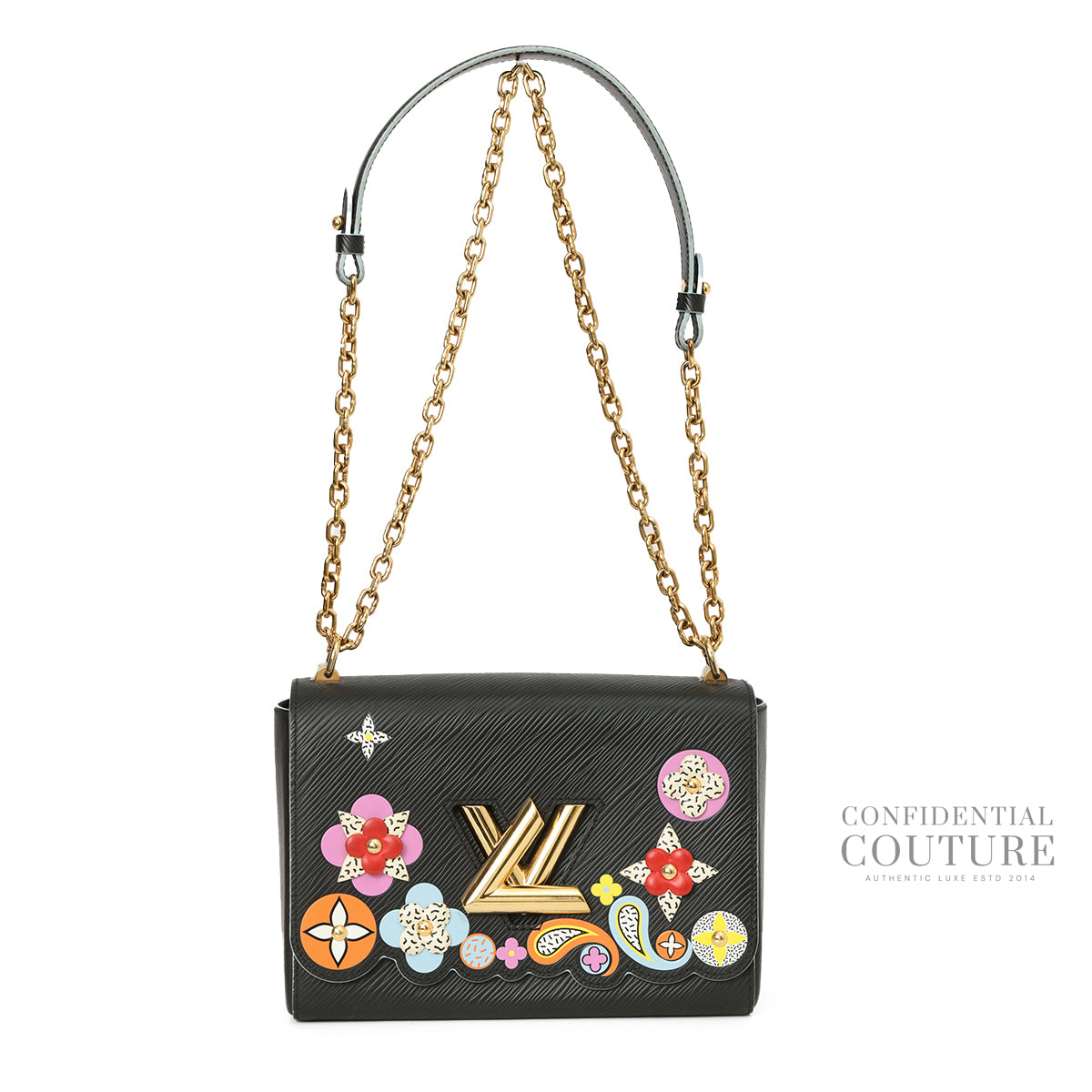 Black Epi Bloom Flower Twist MM Bag