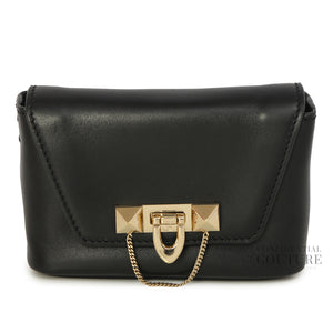 Garavani Demilune Black Leather Crossbody Bag