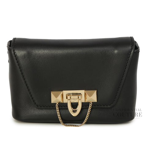 Garavani Demilune Black Leather Crossbody Bag