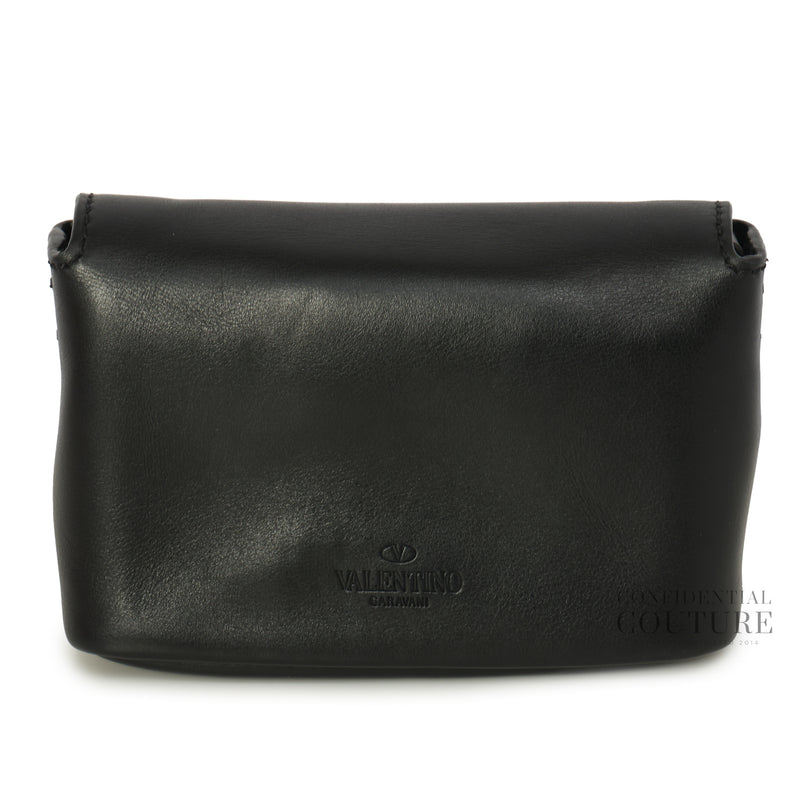 Garavani Demilune Black Leather Crossbody Bag