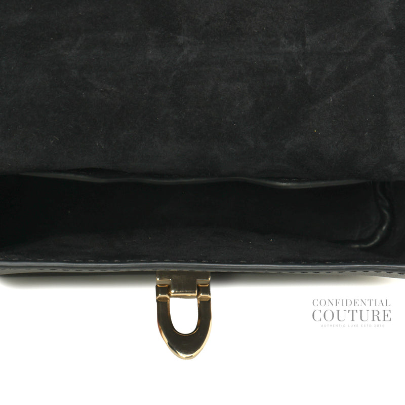 Garavani Demilune Black Leather Crossbody Bag
