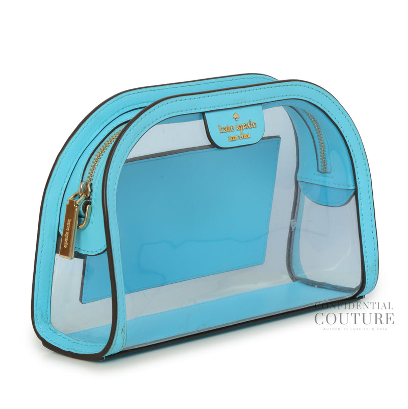 Clare See-Through Blue Agate Small Dome Crossbody Bag