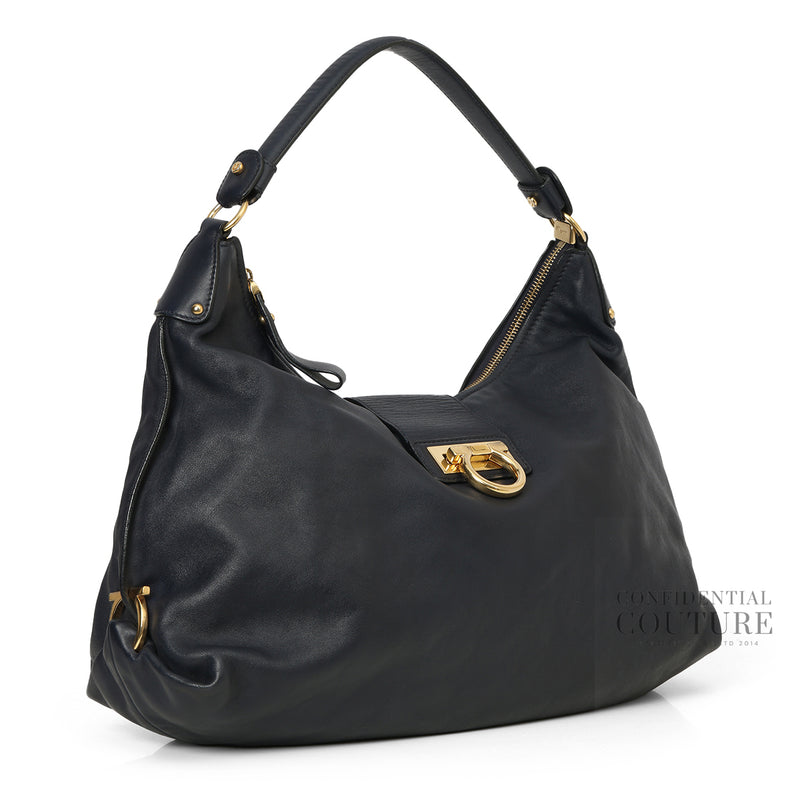 Salvatore ferragamo navy large fanisa hobo bag price