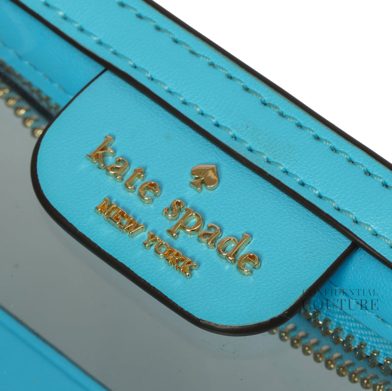 Clare See-Through Blue Agate Small Dome Crossbody Bag