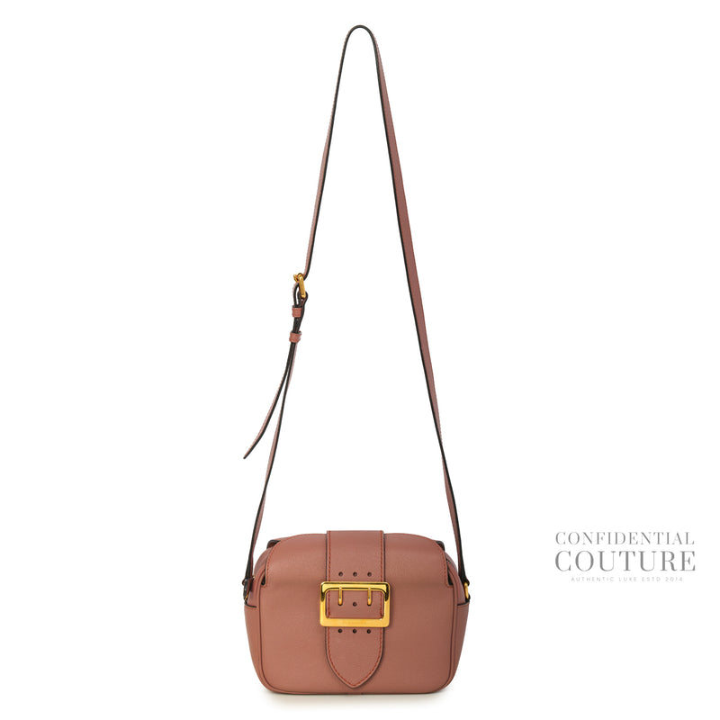 Dusty Pink Leather Small Buckle Crossbody Bag