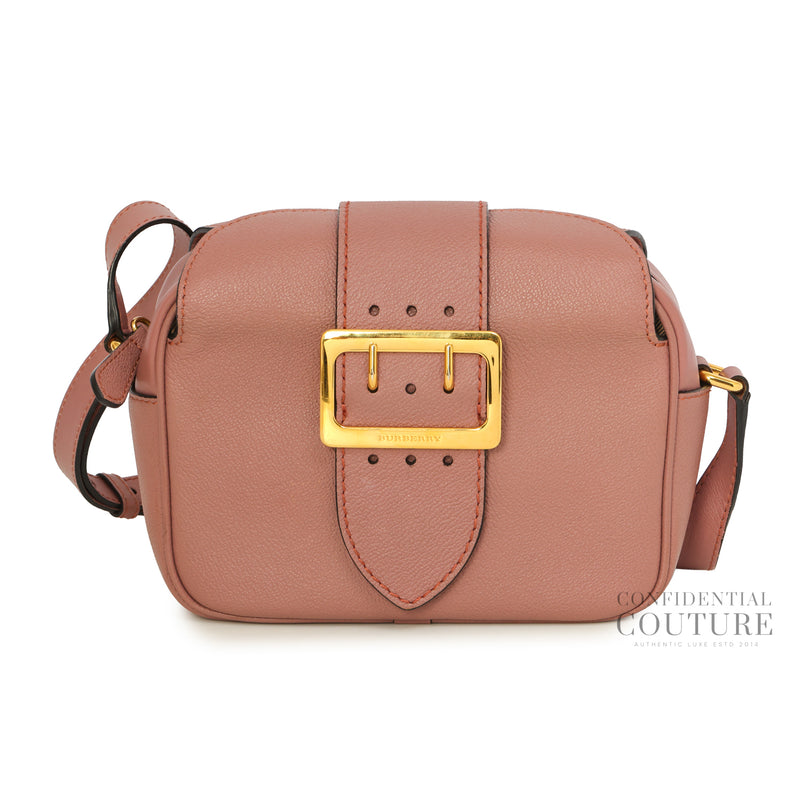 Dusty Pink Leather Small Buckle Crossbody Bag