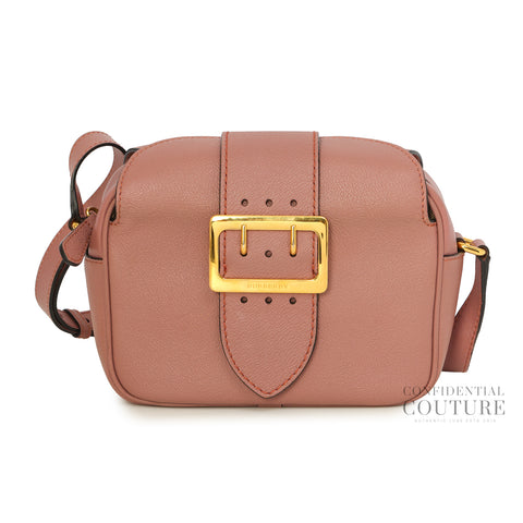 Dusty Pink Leather Small Buckle Crossbody Bag