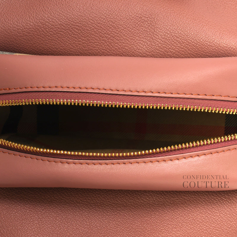 Dusty Pink Leather Small Buckle Crossbody Bag