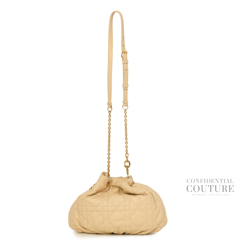 Beige Ammi Small Supple Macrocannage Quilted Leather Bag