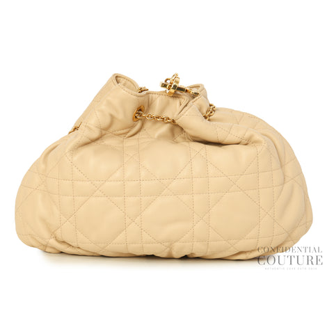 Beige Ammi Small Supple Macrocannage Quilted Leather Bag