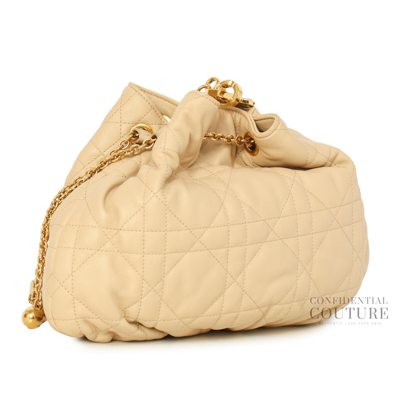 Beige Ammi Small Supple Macrocannage Quilted Leather Bag
