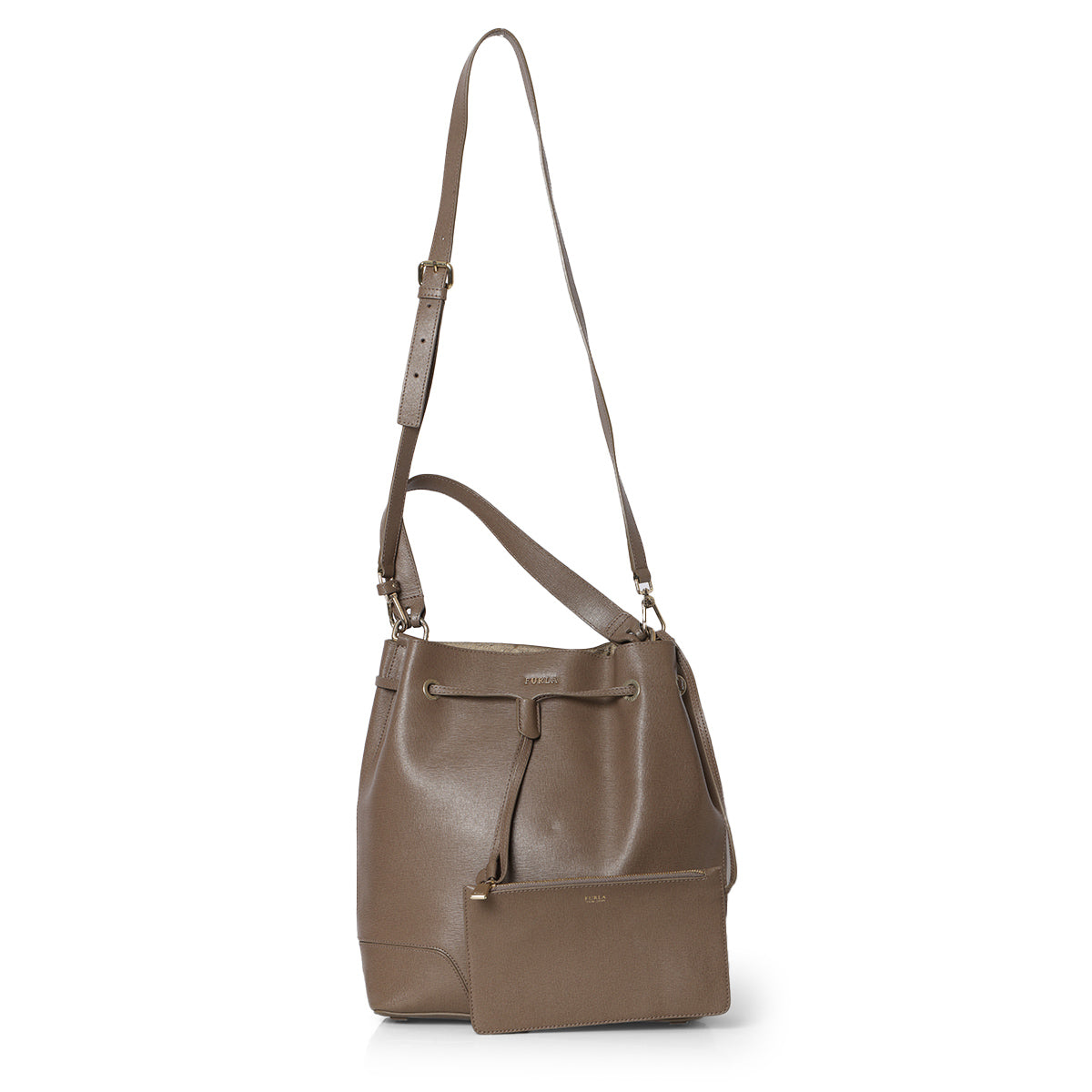 Stacy Brown Leather Medium Bucket bag