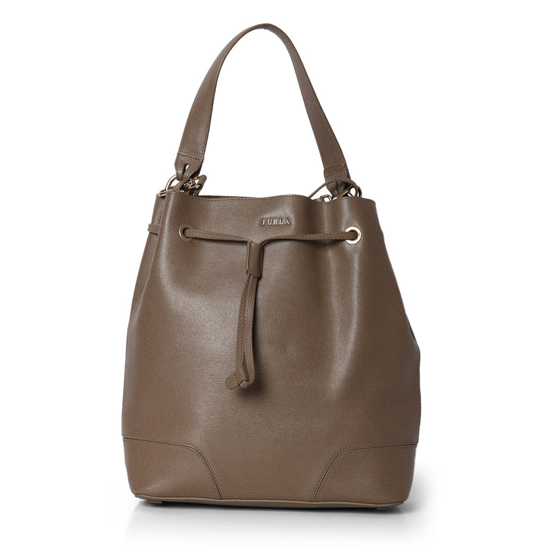Stacy Brown Leather Medium Bucket bag